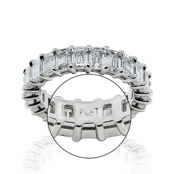 4.85 Ct. Tw. Emerald Cut Diamond Eternity Band In Platinum - Picture 5 of 5